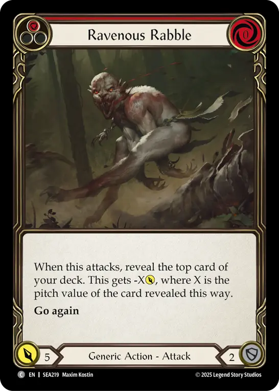 Ravenous Rabble RED SEA219 - High Seas - Flesh and blood card