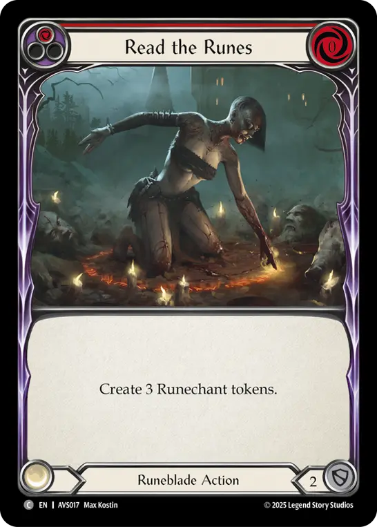 Read the Runes RED AVS017 - Armory Deck Legends - Viserai, Rune Blood - Flesh and blood card