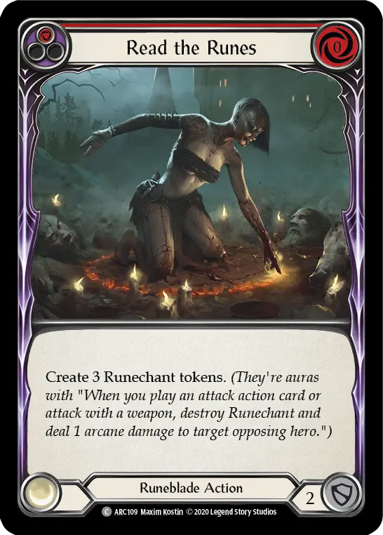 Read the Runes RED U-ARC109-RF - Arcane Rising - Unlimited - Flesh and blood card