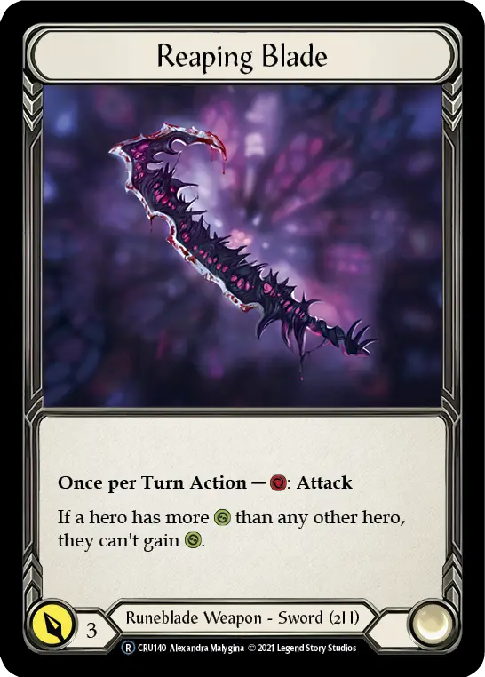Reaping Blade U-CRU140-RF - Crucible of War - Unlimited - Flesh and blood card