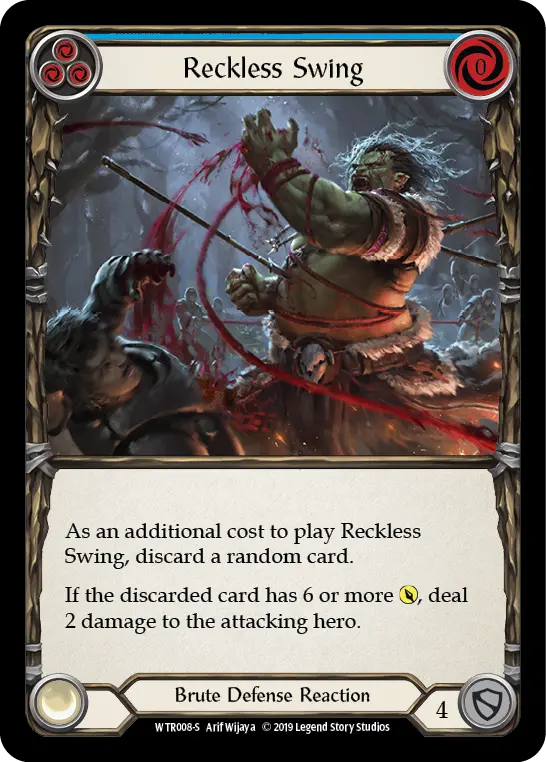 Reckless Swing BLUE WTR008 - Welcome to Rathe - Flesh and blood card