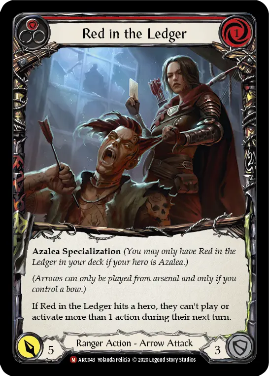 Red in the Ledger RED U-ARC043-RF - Arcane Rising - Unlimited - Flesh and blood card