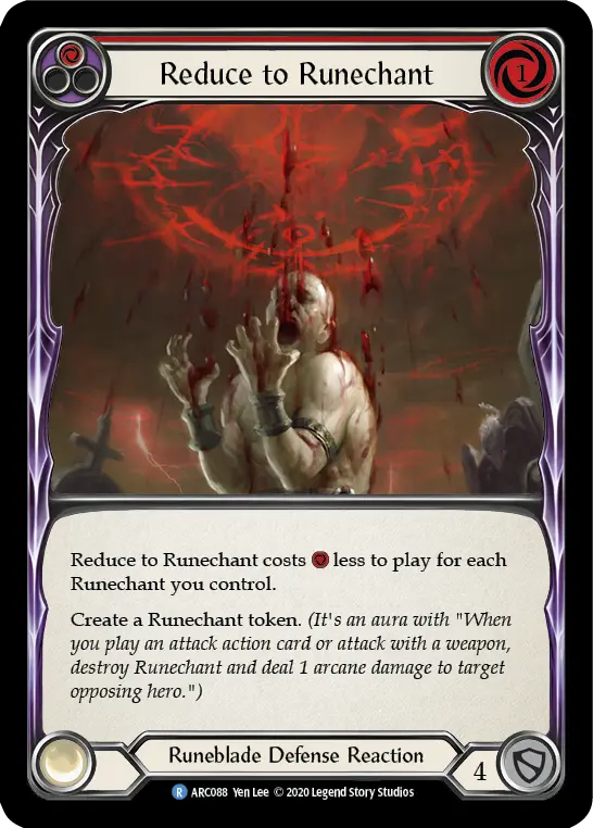 Reduce to Runechant RED U-ARC088-RF - Arcane Rising - Unlimited - Flesh and blood card