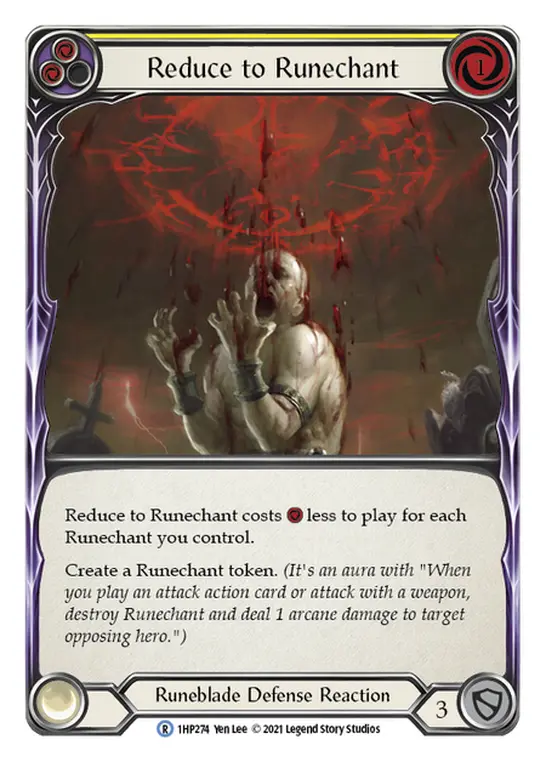 Reduce to Runechant YELLOW 1HP274 - History Pack 1 - Flesh and blood card