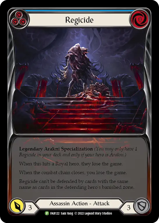 Regicide BLUE FAB122-RF - Pre-release - Dynasty - Flesh and blood card