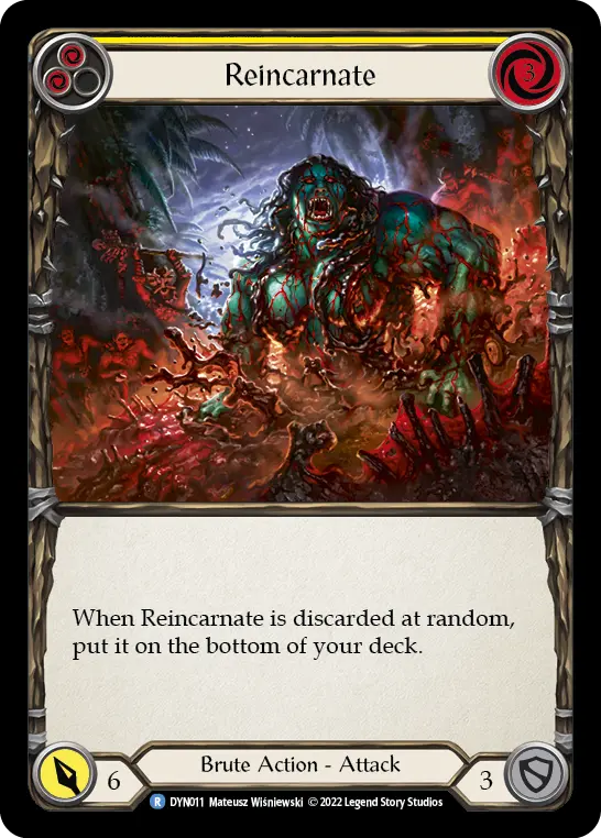 Reincarnate YELLOW DYN011 - Dynasty - Flesh and blood card