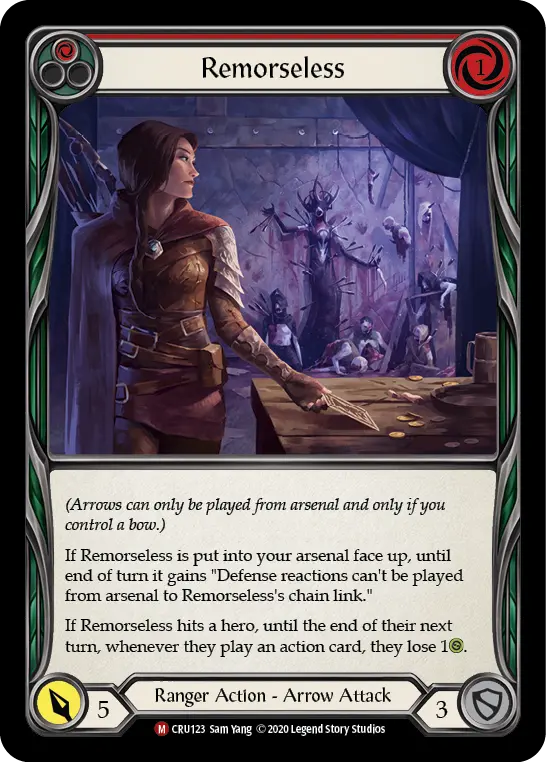 Remorseless RED CRU123 - Crucible of War - Flesh and blood card