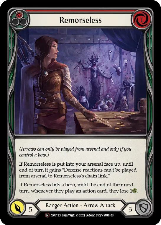 Remorseless RED U-CRU123-RF - Crucible of War - Unlimited - Flesh and blood card