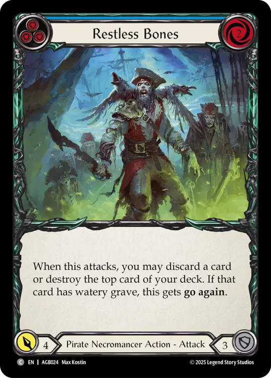 Restless Bones BLUE AGB024 - Armory Deck - Gravy Bones - Flesh and blood card
