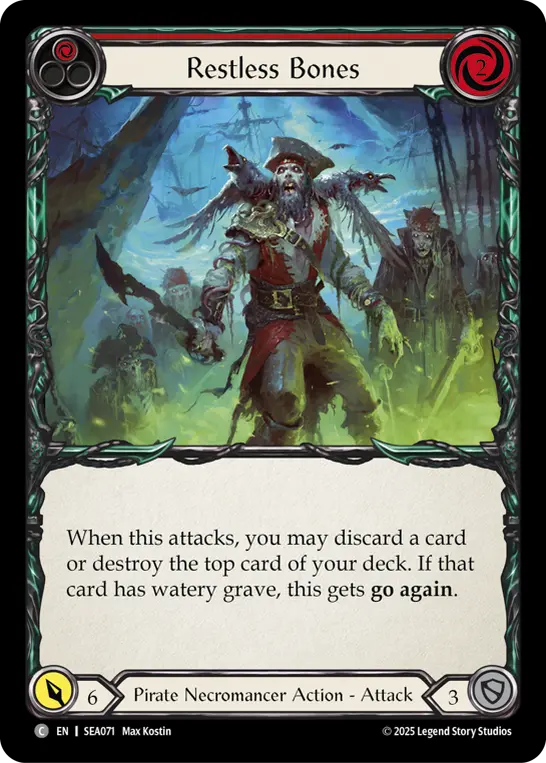 Restless Bones RED SEA071 - High Seas - Flesh and blood card