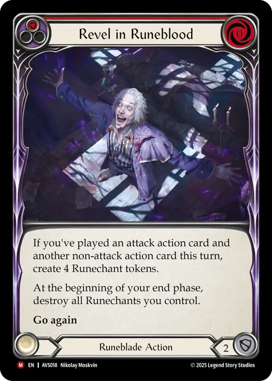 Revel in Runeblood RED AVS018 - Armory Deck Legends - Viserai, Rune Blood - Flesh and blood card