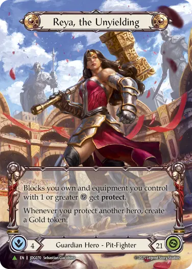 Reya, the Unyielding JDG070-MV - Judge Pack - Season 10 - Flesh and blood card