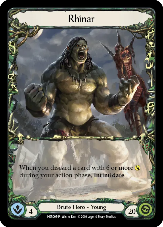 Rhinar HER005-RF - Premier Organized Play - Welcome to Rathe - Flesh and blood card