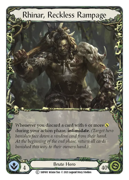 Rhinar, Reckless Rampage 1HP001 - History Pack 1 - Flesh and blood card