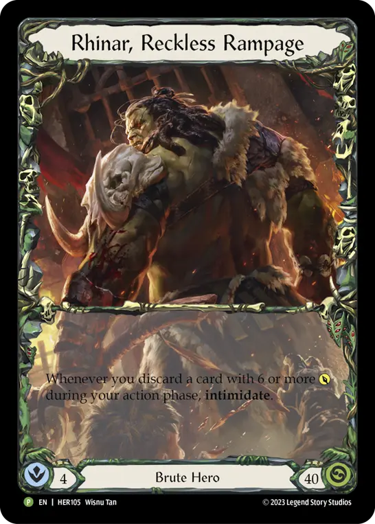 Rhinar, Reckless Rampage HER105-RF - Road to Nationals - 2024 - Flesh and blood card