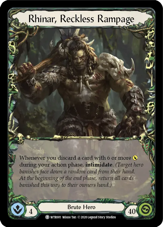 Rhinar, Reckless Rampage U-WTR001 - Welcome to Rathe - Unlimited - Flesh and blood card