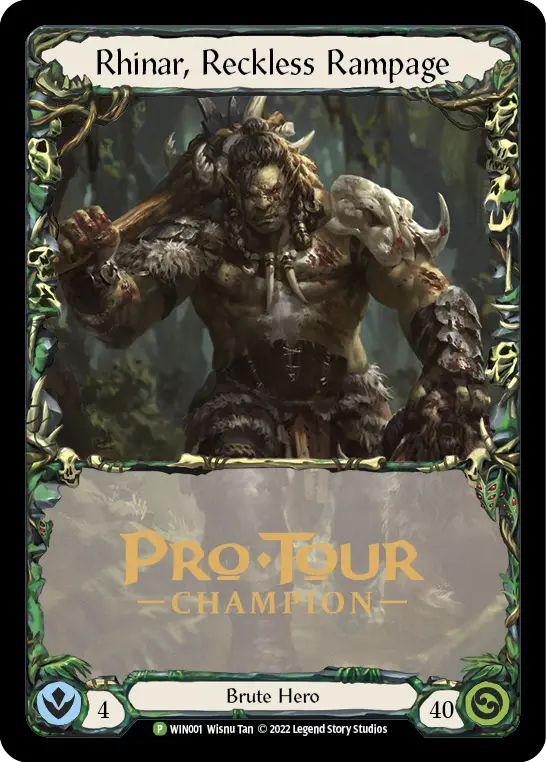 Rhinar, Reckless Rampage WIN001-CF - Pro Tour Champion Cards - Flesh and blood card