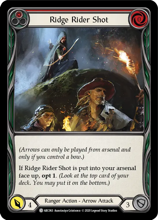 Ridge Rider Shot RED U-ARC063-RF - Arcane Rising - Unlimited - Flesh and blood card