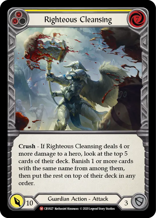Righteous Cleansing YELLOW CRU027 - Crucible of War - Flesh and blood card