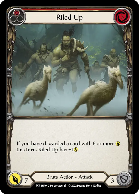 Riled Up RED 1HR010 - Rhinar - Blitz Deck - Flesh and blood card