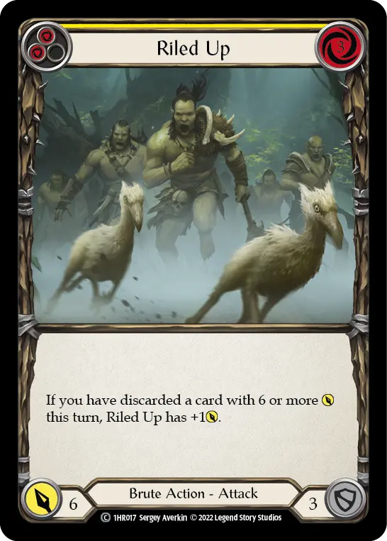 Riled Up YELLOW 1HR017 - Rhinar - Blitz Deck - Flesh and blood card