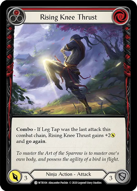 Rising Knee Thrust RED R-WTR104 - Welcome to Rathe - Unlimited Revised - Flesh and blood card