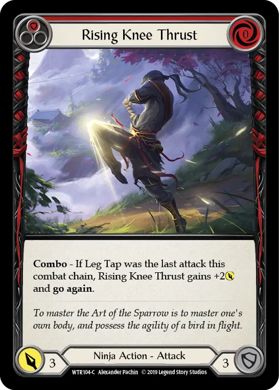 Rising Knee Thrust RED WTR104 - Welcome to Rathe - Flesh and blood card