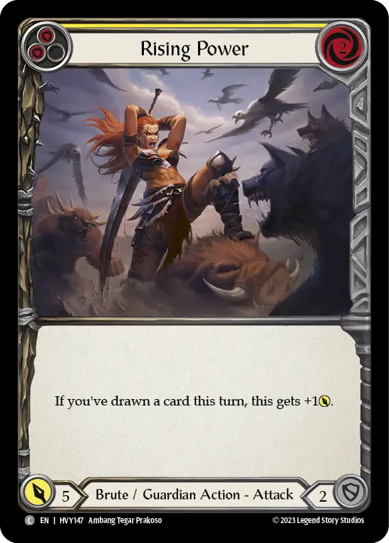Rising Power YELLOW HVY147-RF - Heavy Hitters - Flesh and blood card