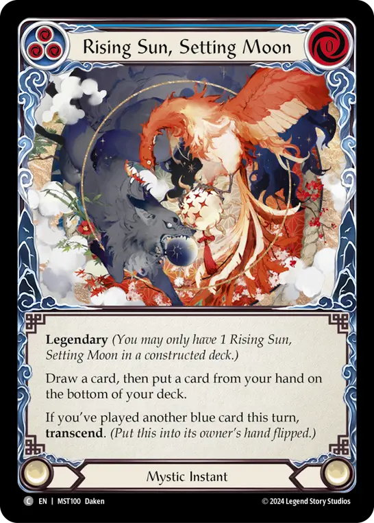 Rising Sun, Setting Moon BLUE MST100 - Part the Mistveil - Flesh and blood card
