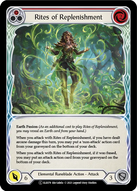 Rites of Replenishment RED U-ELE079-RF - Tales of Aria - Unlimited - Flesh and blood card