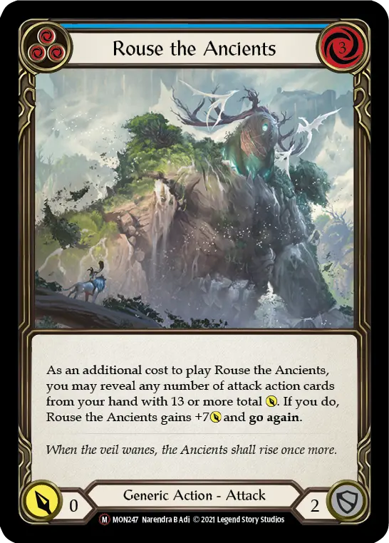 Rouse the Ancients BLUE U-MON247-RF - Monarch - Unlimited - Flesh and blood card