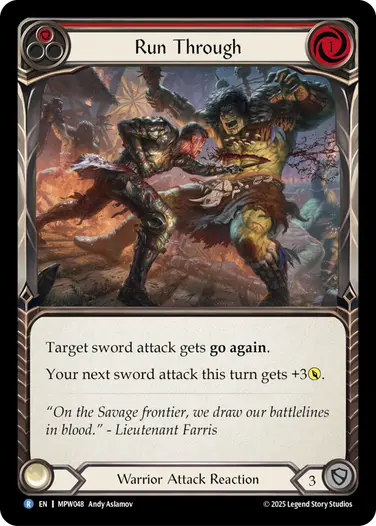 Run Through MPW048 - Mastery Pack Warrior - Flesh and blood card