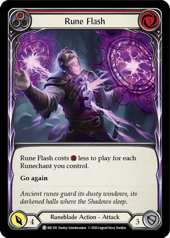 Rune Flash RED U-ARC100-RF - Arcane Rising - Unlimited - Flesh and blood card