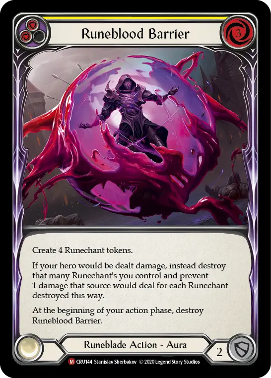 Runeblood Barrier YELLOW CRU144 - Crucible of War - Flesh and blood card