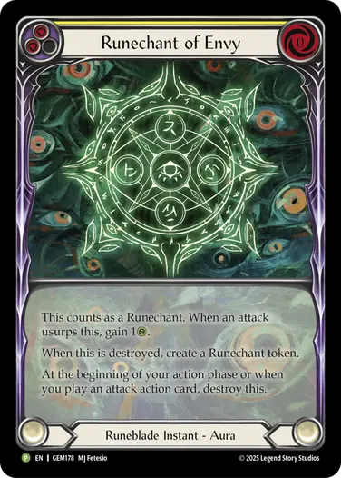 Runechant of Envy GEM178-RF - GEM - Pack 5 - Flesh and blood card