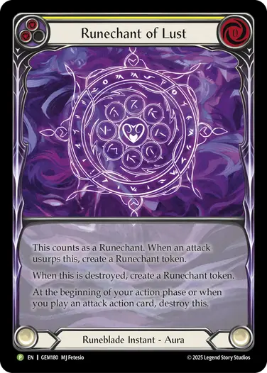 Runechant of Lust GEM180-RF - GEM - Pack 5 - Flesh and blood card