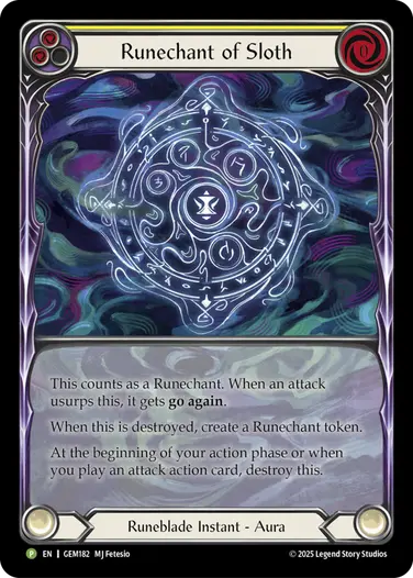 Runechant of Sloth GEM182-RF - GEM - Pack 5 - Flesh and blood card
