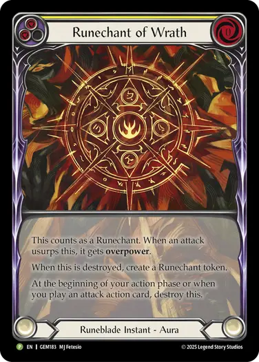Runechant of Wrath GEM183-RF - GEM - Pack 5 - Flesh and blood card