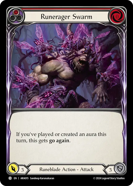 Runerager Swarm RED AUA015 - Rosetta Blitz Deck - Aurora - Flesh and blood card