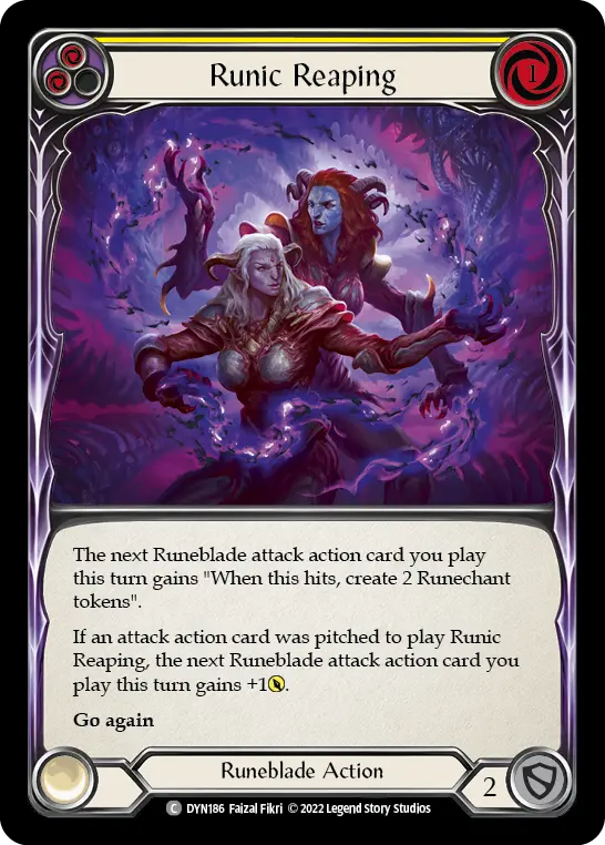 Runic Reaping YELLOW DYN186 - Dynasty - Flesh and blood card