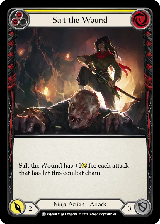 Salt the Wound YELLOW BEN020 - Benji - Blitz Deck - Flesh and blood card