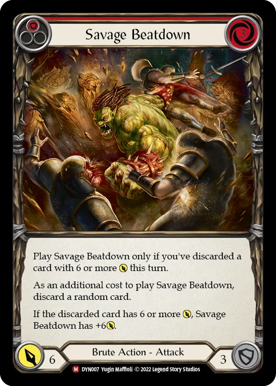 Savage Beatdown RED DYN007 - Dynasty - Flesh and blood card
