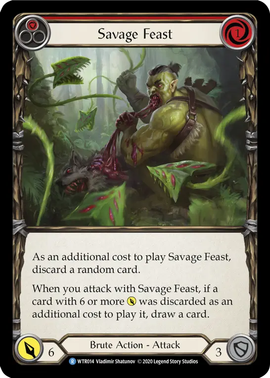 Savage Feast RED R-WTR014 - Welcome to Rathe - Unlimited Revised - Flesh and blood card