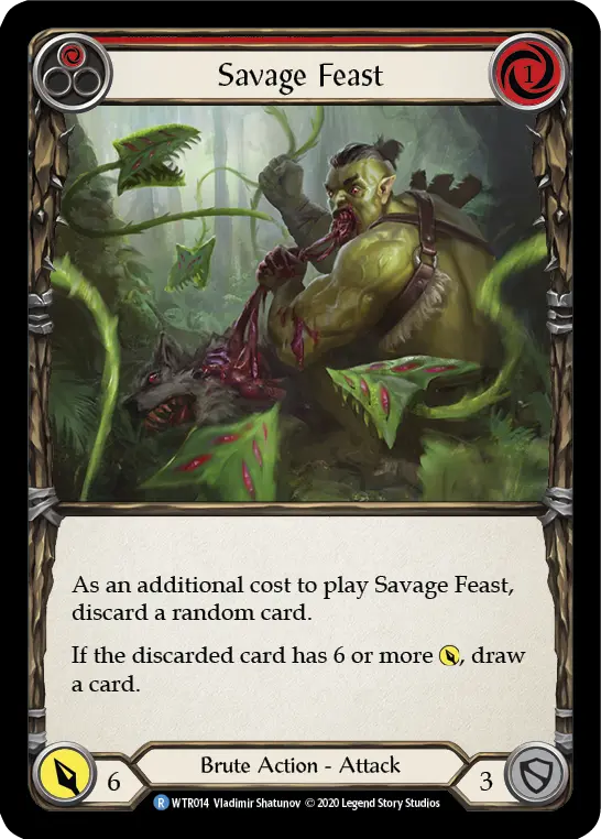 Savage Feast RED U-WTR014-RF - Welcome to Rathe - Unlimited - Flesh and blood card