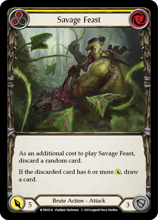 Savage Feast YELLOW WTR015 - Welcome to Rathe - Flesh and blood card