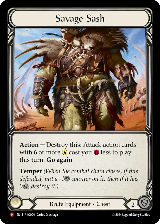 Savage Sash AKO004-RF - Armory Deck - Kayo, Armed and Dangerous - Flesh and blood card
