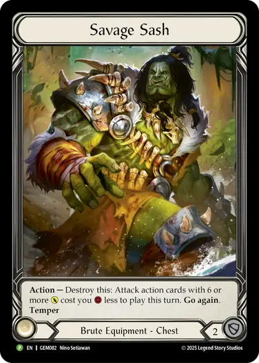 Savage Sash GEM082-RF - GEM - Pack 3 - Flesh and blood card