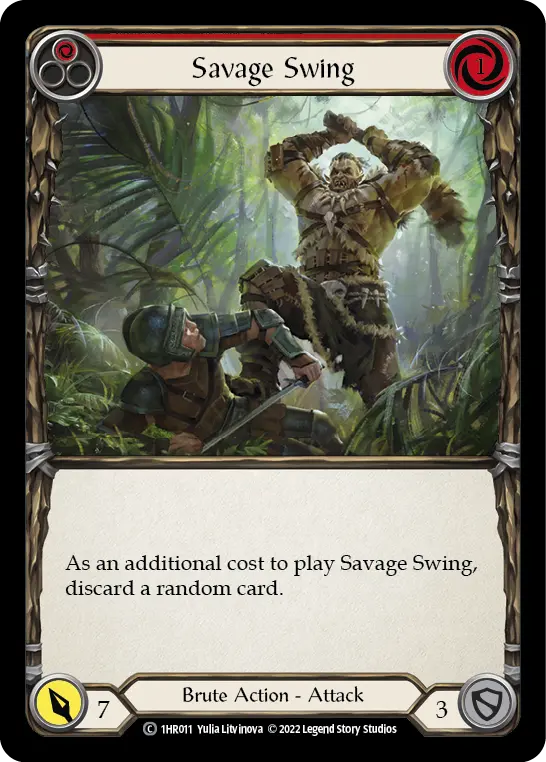 Savage Swing RED 1HR011 - Rhinar - Blitz Deck - Flesh and blood card