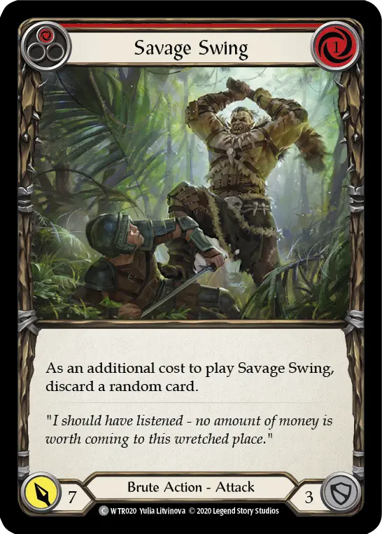 Savage Swing RED U-WTR020-RF - Welcome to Rathe - Unlimited - Flesh and blood card