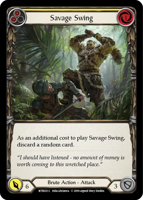 Savage Swing YELLOW WTR021 - Welcome to Rathe - Flesh and blood card